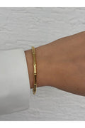 Çelik Bileklik Kemik Model Trend Kararmaz Solmaz Çelik Kelepçe Bileklik  Gold